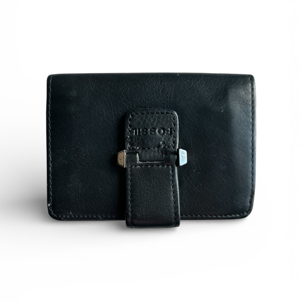 Fossil Black Leather small wallet card holder